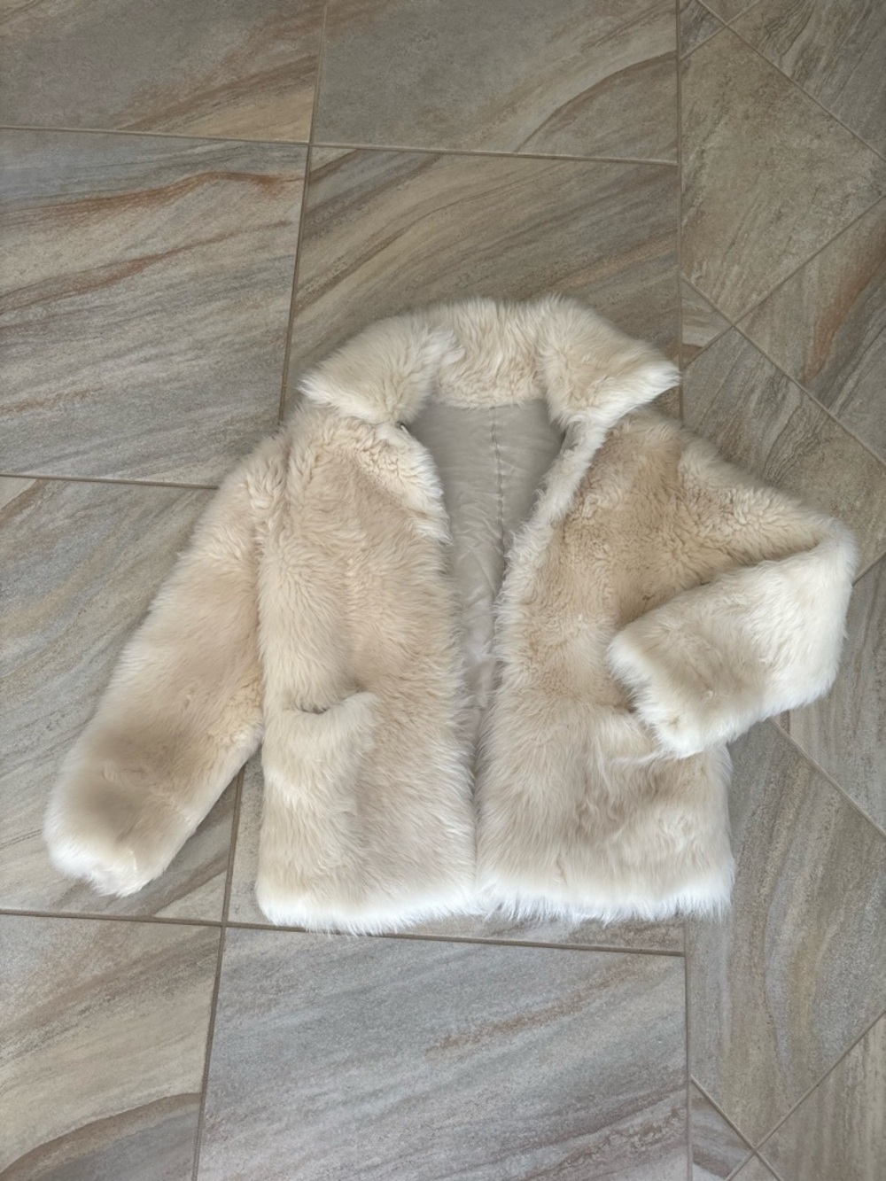Cream Faux Fur Coat
